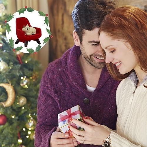 Miniatura 6 de Figuras de gato en miniatura con sofá pequeño, figuras de resina de mini, accesorios de escritorio en miniatura de gatito, regalo perfecto para los