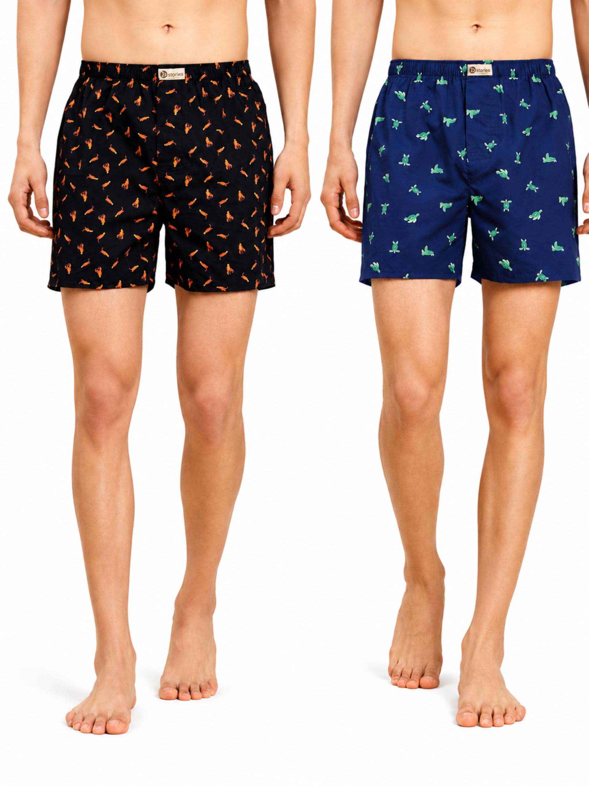b stories Bstories Men's Cotton Printed Boxer Shorts | Soft & Breathable Woven Cotton | Elastic Waist | Regular Fit | Comfortable Lounge & Sleepwear-picture-44