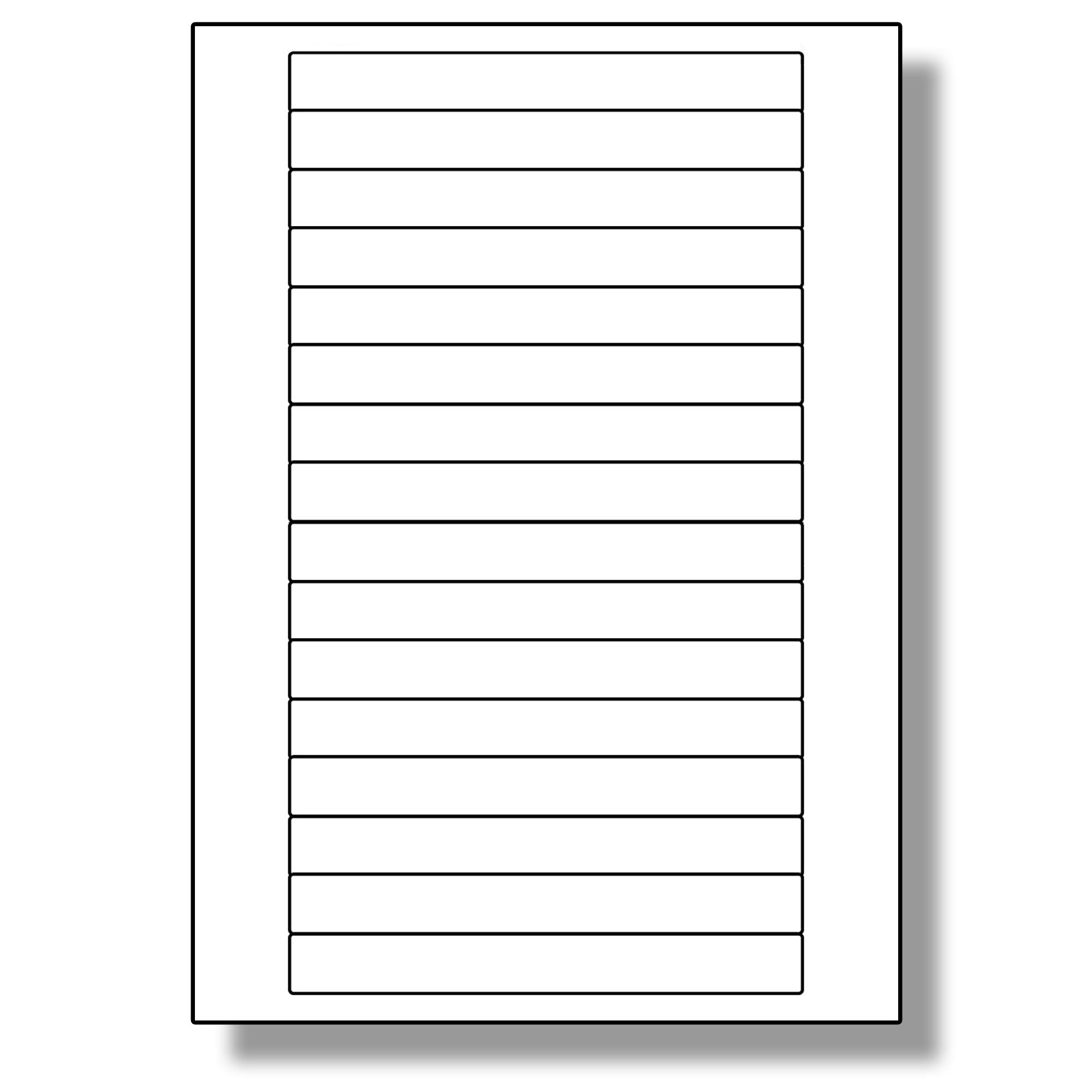 Label Planet® 16 Per Page/Sheet, 25 Sheets (400 Sticky Video Cassette Spine Labels), White Blank Matt Plain A4 Stickers, for Laser/Copier or Inkjet Printer, UK LP16/145, 145 x 17 MM, General Purpose
