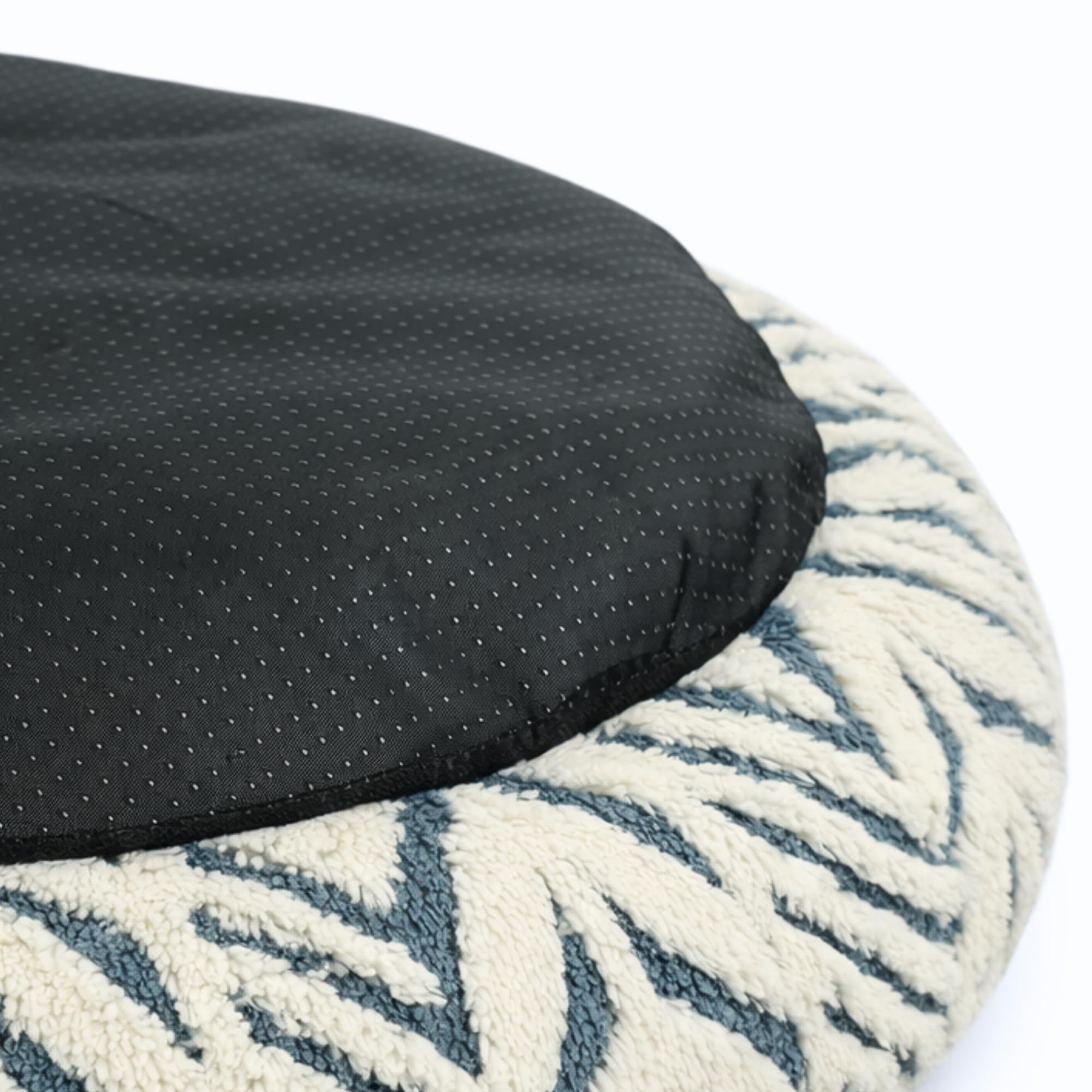 Donut Hundebett mit Namen Anti Stress Rund, Beruhigendes Hundekissen für Kleine und Große Hunde, Weiches Kuschelbett mit Erhöhtem Rand, Waschbar & rutschfest (Grau, XXL)
