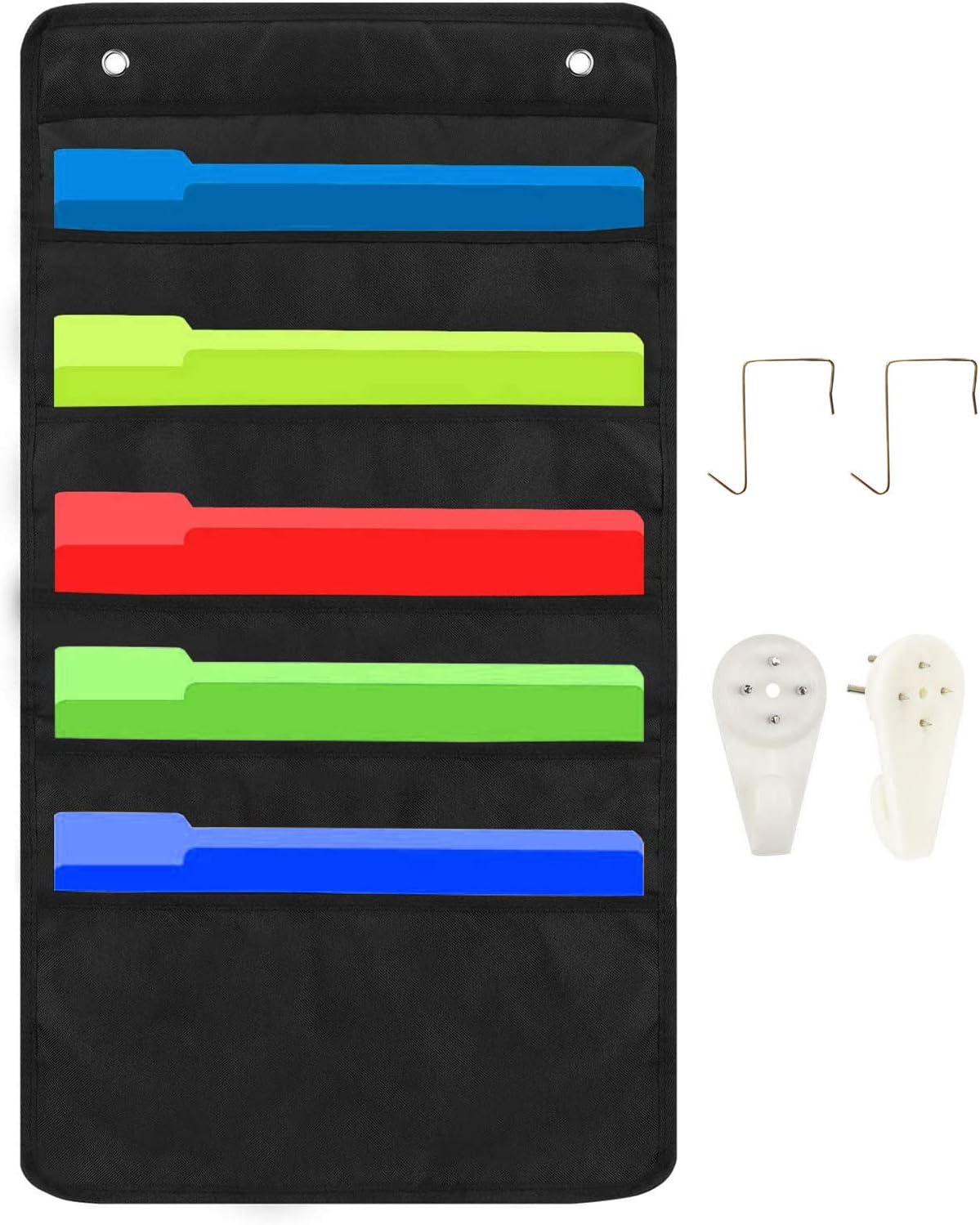 Amazon.com : Hanging File Holder Organizer Rack, 5 Pocket File Folders ...