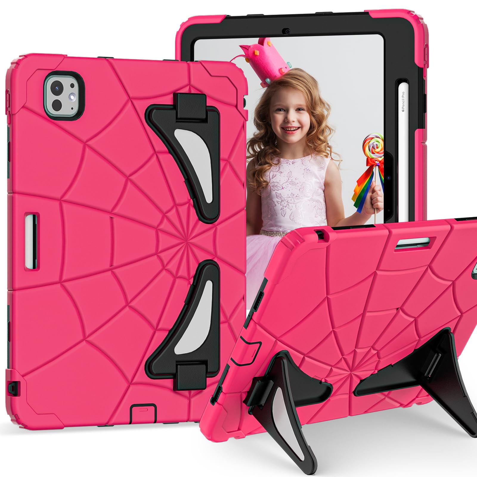 AKABEILA Compatible with Apple iPad Pro 11(2024) 11 inch Tablet Case，Lightweight Shockproof Rugged Protective Cover with Kickstand for Kids Children