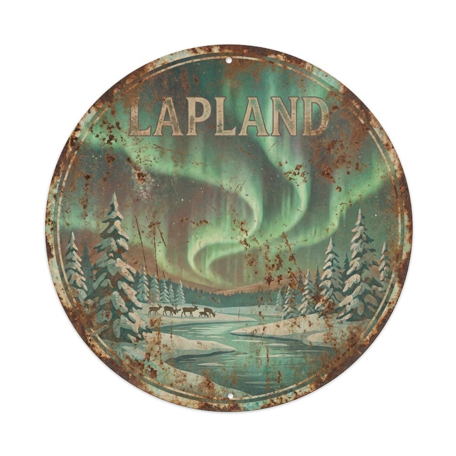 Galvaxio Style Vintage Travel Finland Lapland Metal Tin Sign