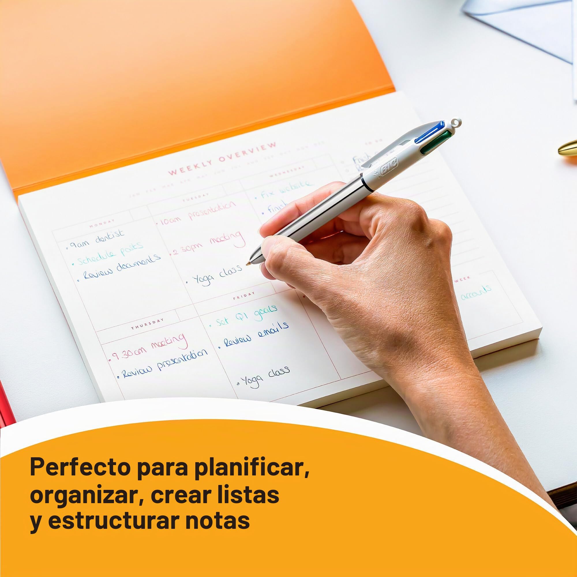 Bic Ean-13 - Bolígrafo de Punta Redonda (20 Unidades), Diseño Brillante, Color Negro, Azul, Rojo y Verde