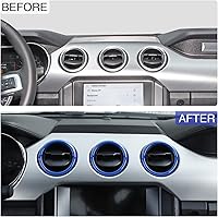 Vista 3 de RT-TCZ Anillo de cubierta de ventilación de salida de aire acondicionado para consola central, accesorios interiores para Ford Mustang 2015-2022, 3