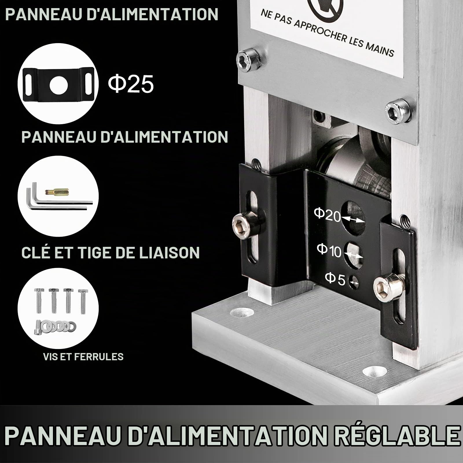 Happybuy Machine à Dénuder Manuelle avec Poignée, Pince à Dénuder Automatique pour Connecter à la Perceuse Electrique, Recycler les Fils de Cuivre, Machine de Dépouillement pour Câbles de 1,5-25mm