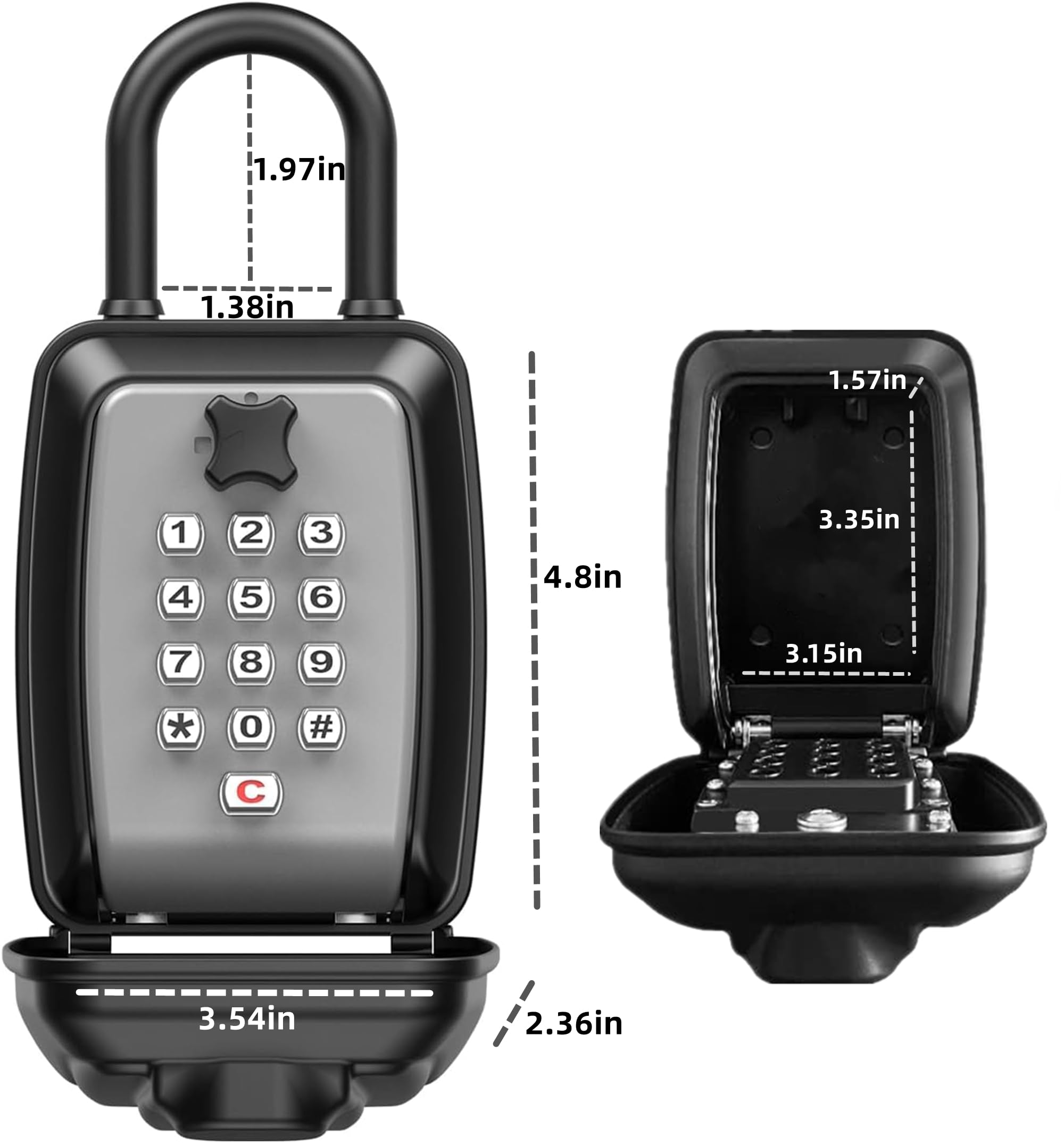 Cassetta Di Sicurezza Per Chiavi Con Codice A 12 Cifre - Antiruggine E Impermeabile | Per Casa, Garage, Ufficio