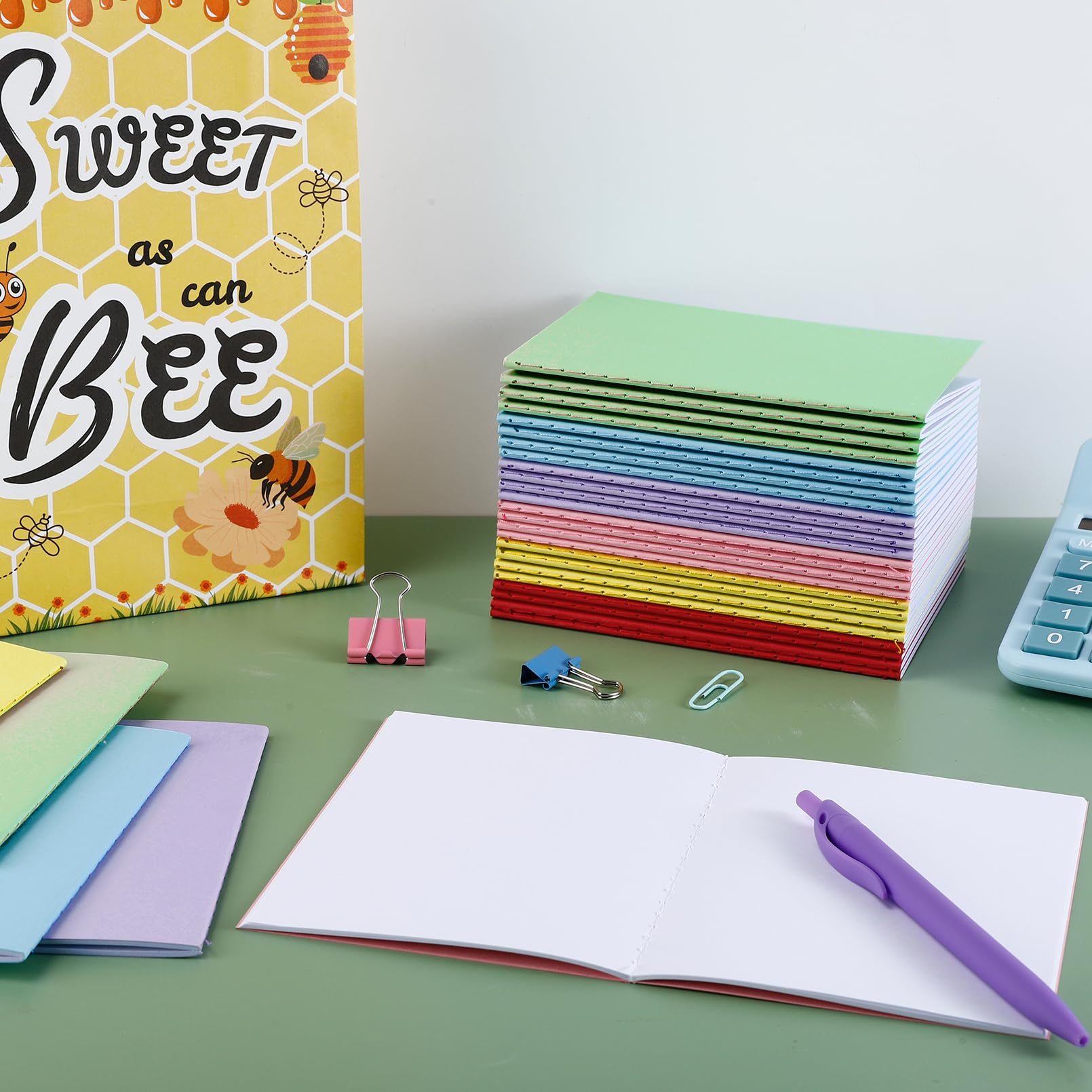 Paquete de 48 mini cuadernos a granel, 4.2 x 5.5 pulgadas, coloridos blocs de notas en blanco, cuaderno de bolsillo pequeño, mini blocs de notas sin forro para escribir, dibujar bocetos (6