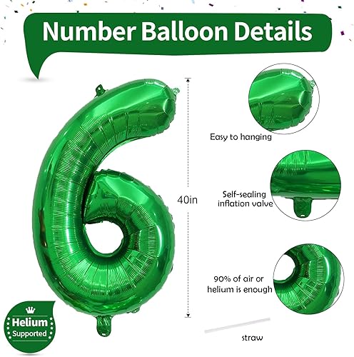 Vista 479 de Globos de 40 pulgadas, globo azul claro número 4, helio autoinflable de aluminio azul bebé para niños de 40 a 15 años, decoraciones de fiesta