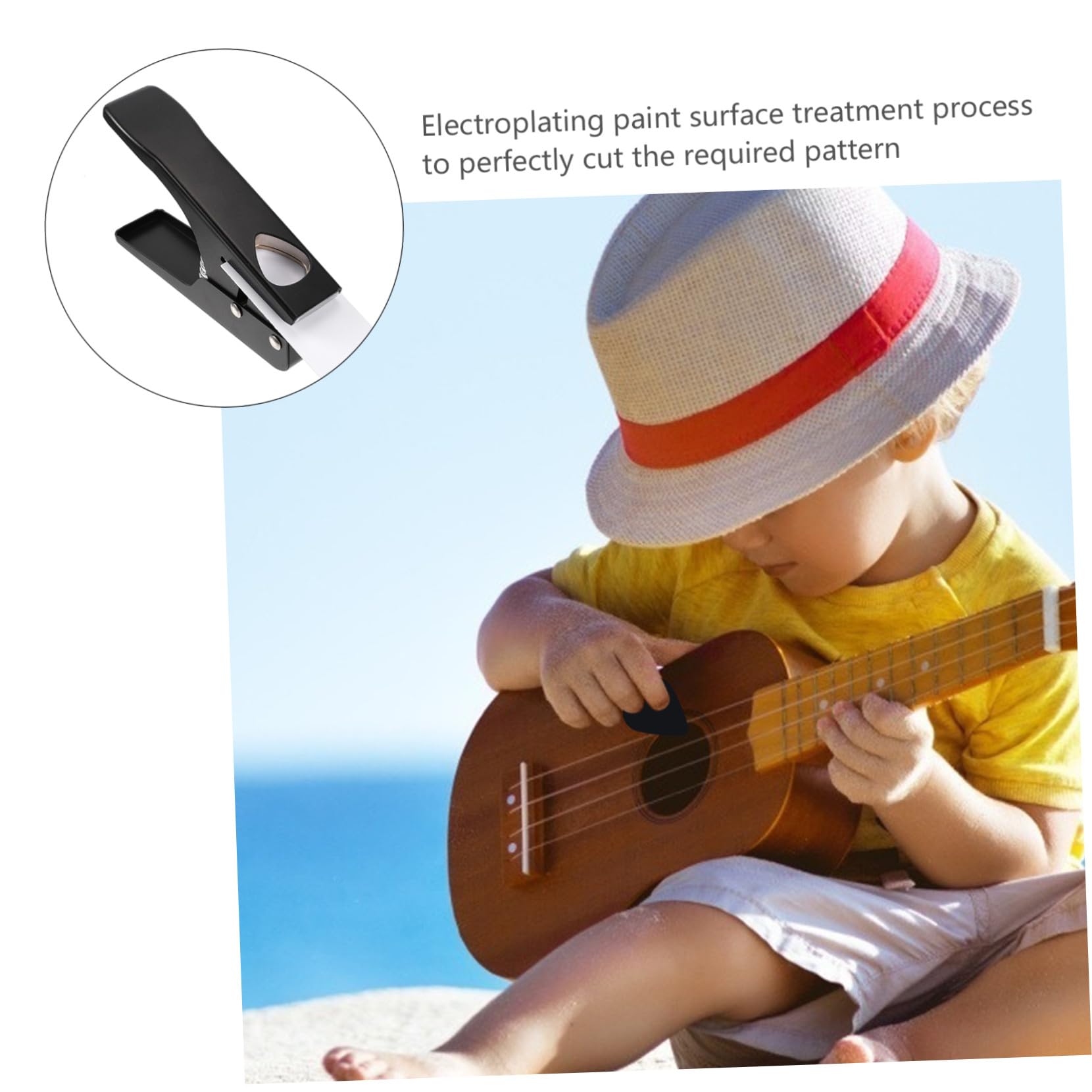 ULTECHNOVO Gitarrenlocher aus Eisen mit Silikonpad Standard Lochdesign und Rostbeständig Werkzeug für Gitarrenbauer und Gitarrenzubehör zur Herstellung von Plektren