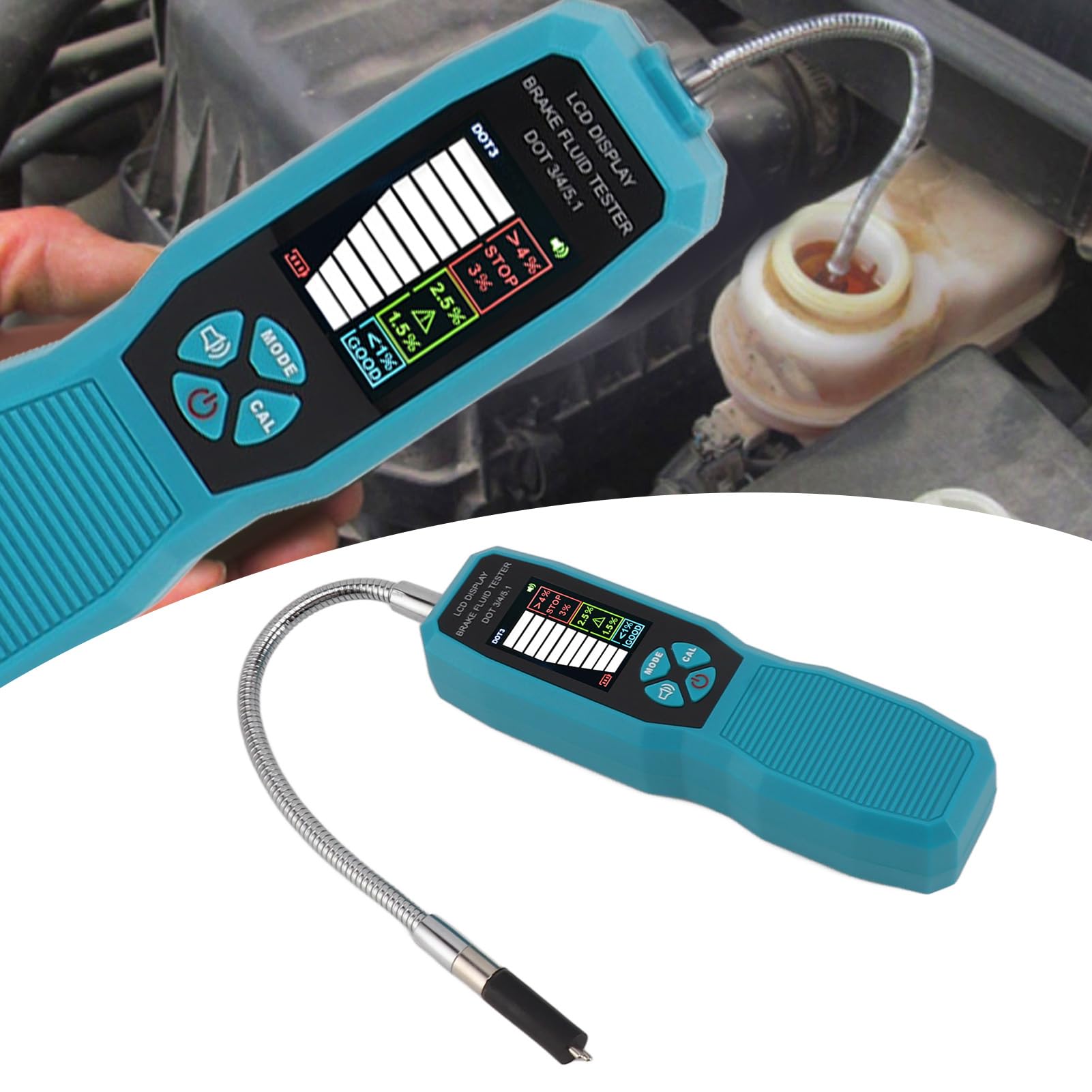 Tester Liquido Freni - Misuratore Umidità Per DOT 3, DOT 4, DOT 5.1 - Strumento Diagnostico Auto - Foto 7