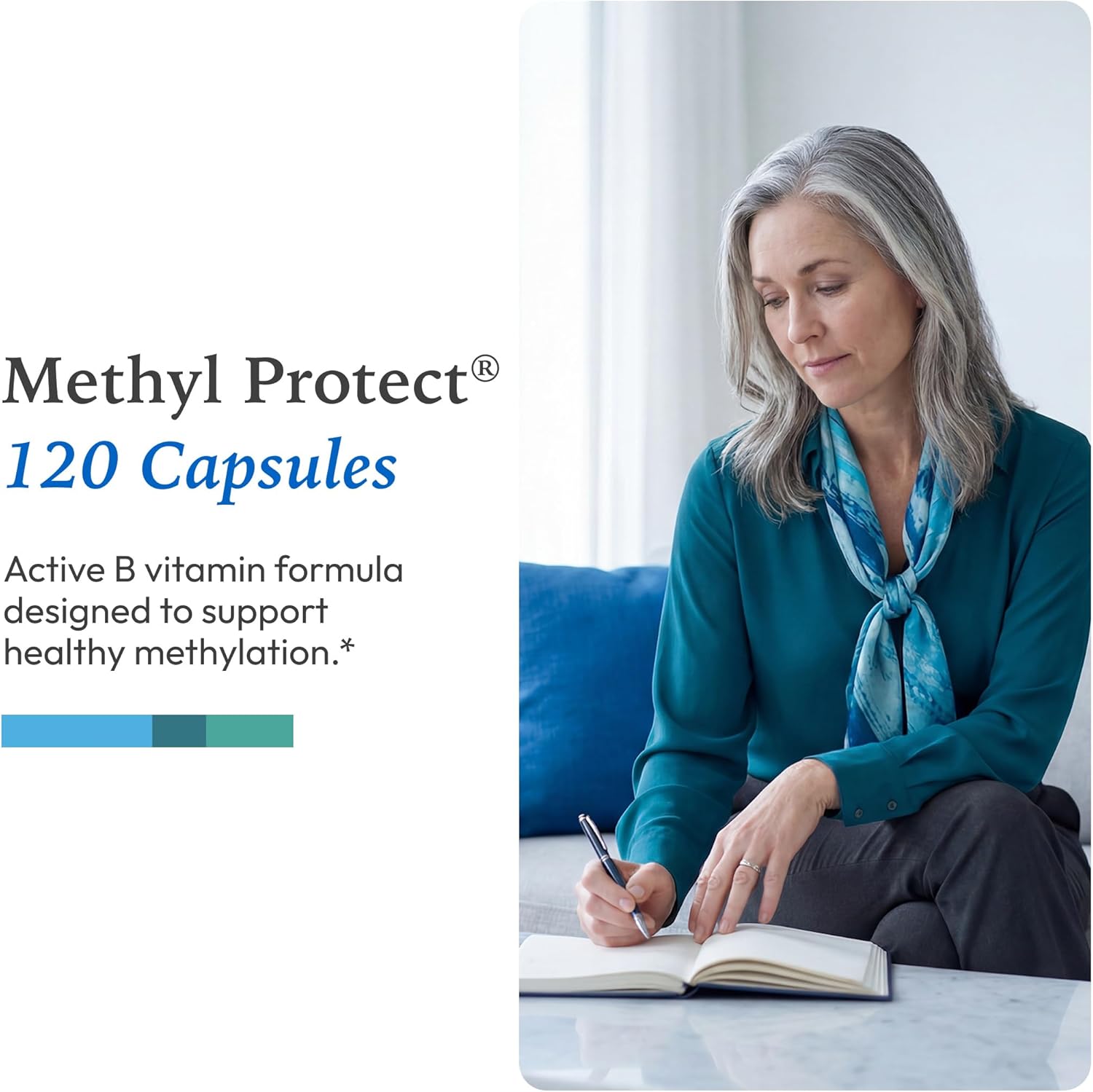 XYMOGEN Methyl Protect - 3,400 mcg 5-MTHF (5-Methyltetrahydrofolate) - Cardiovascular & Neurological Support - Activated Vitamin B Supplement - Vegetarian & gluten-free - 120 Capsules