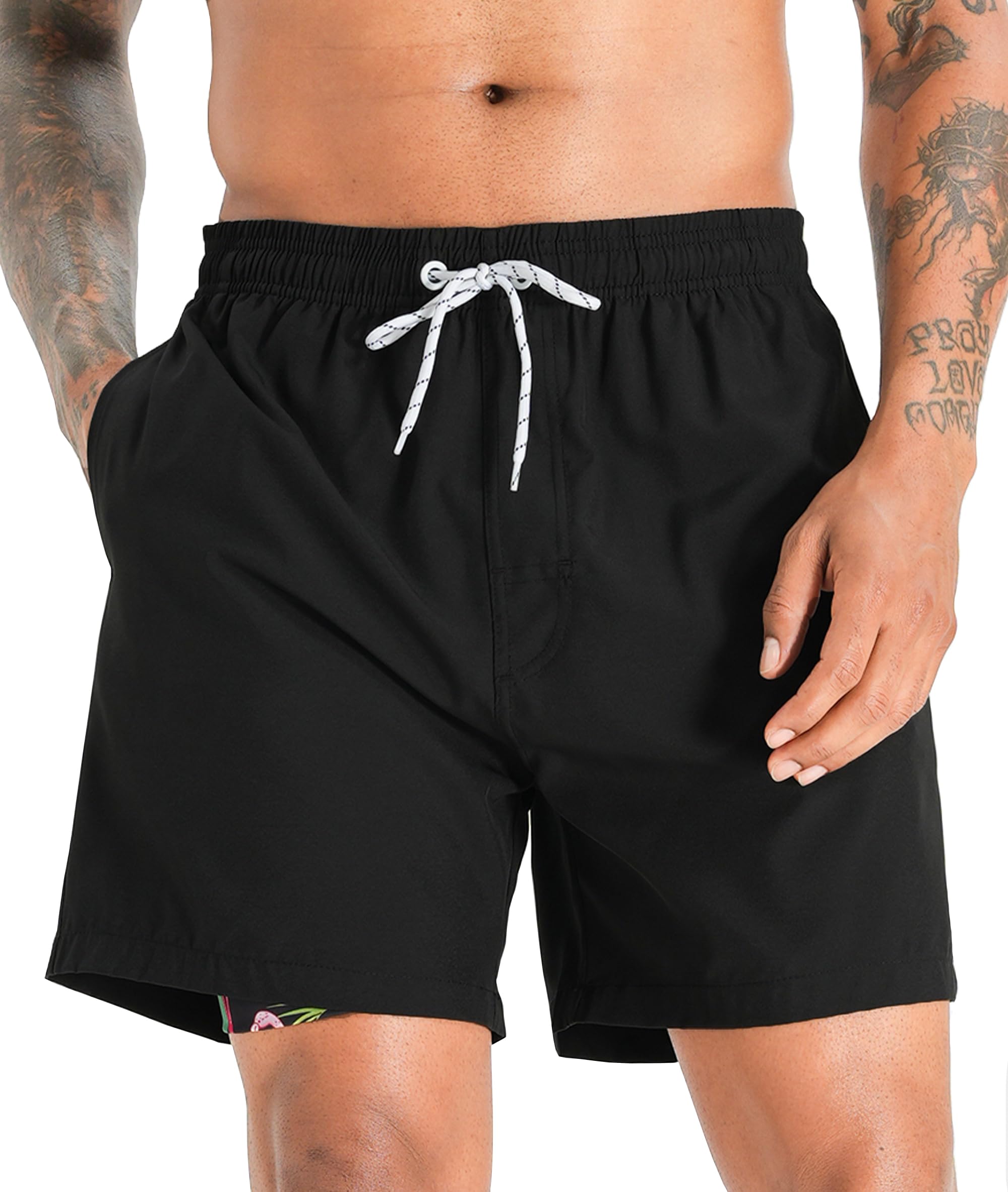 APTRO Costumi Pantaloncini da Bagno Uomo Mare Surf Piscina Stampa Hawaiana Estiva Grande Asciugatura Rapida con Fodera in Rete
