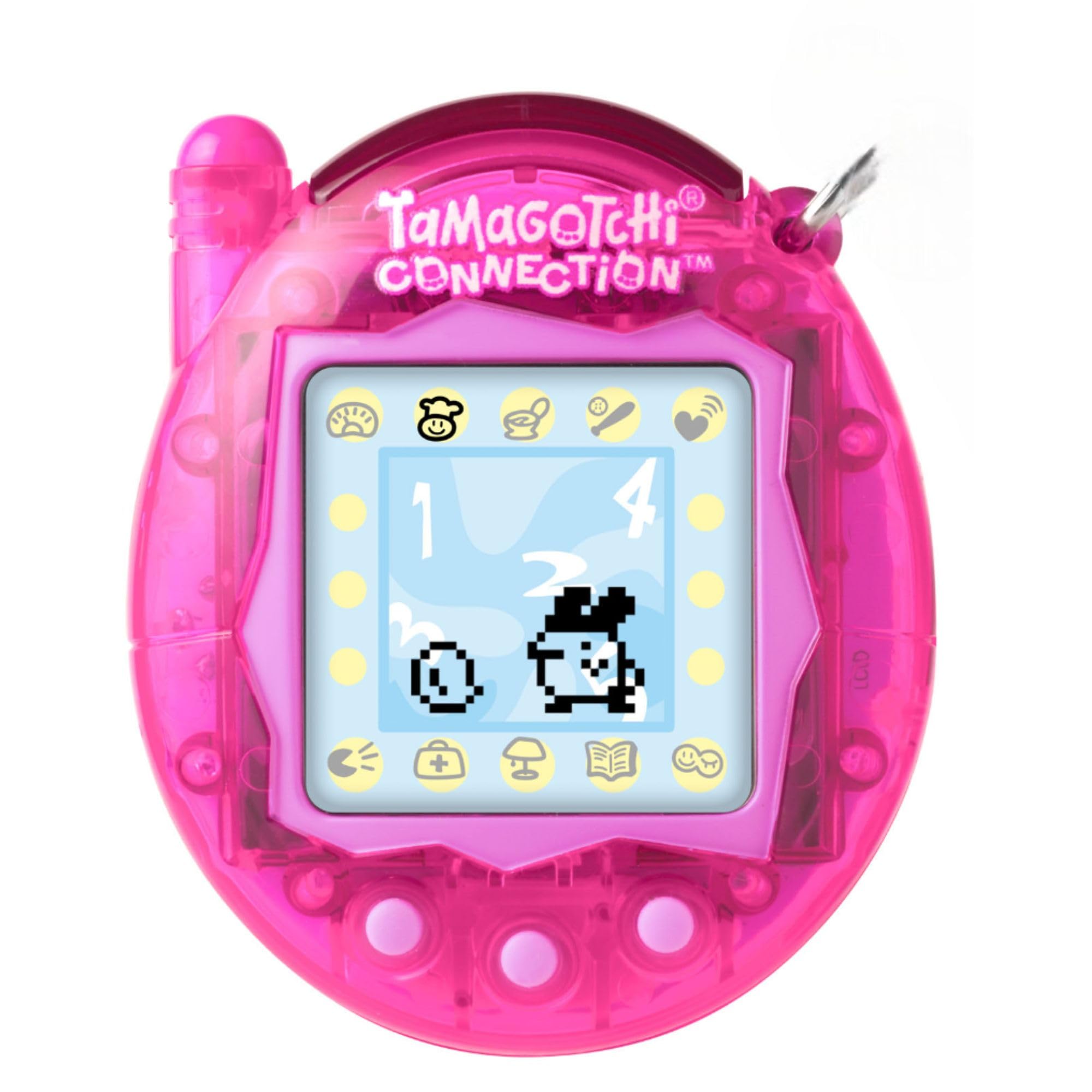 TAMAGOTCHI Bandai Connection Digital Translucent Pink Shell Virtual Pet Electronic Toy With Infra-Red Connection For Shared Fun
