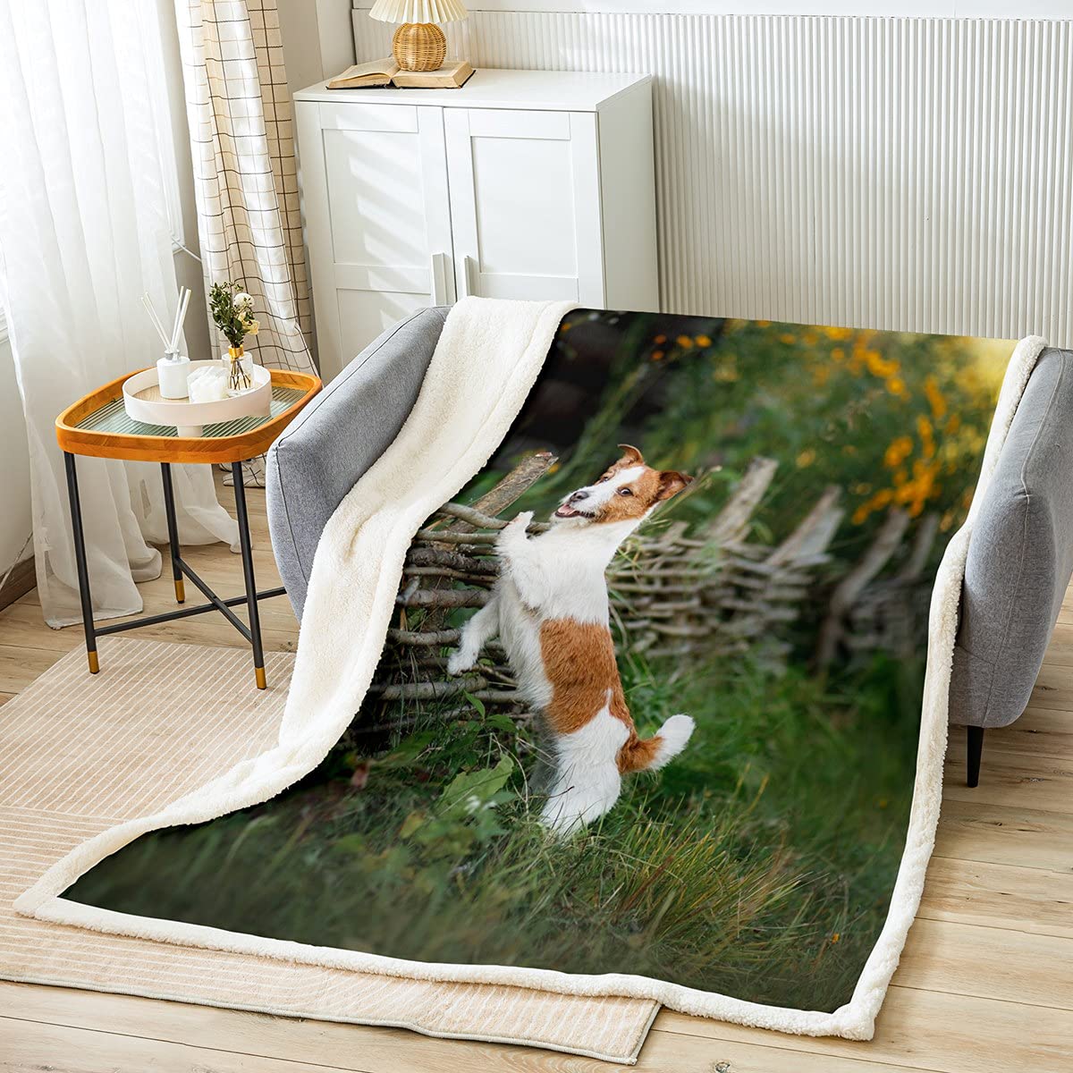 Manta de forro polar para perro, manta de felpa 3D, para sofá, mascota, perro, manta Sherpa para regalo para amante del perro, manta cálida y difusa, tamaño King 87 x 94 pulgadas