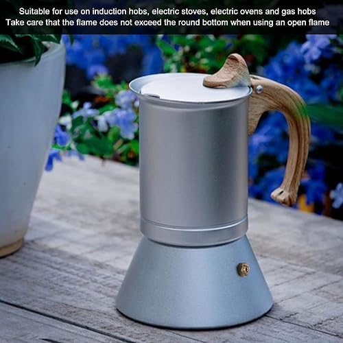 Miniatura 5 de Cafetera y cafetera para estufa olla Moka para cafetería italiana y cubana cafetera para viajes en casa plata 101fl oz