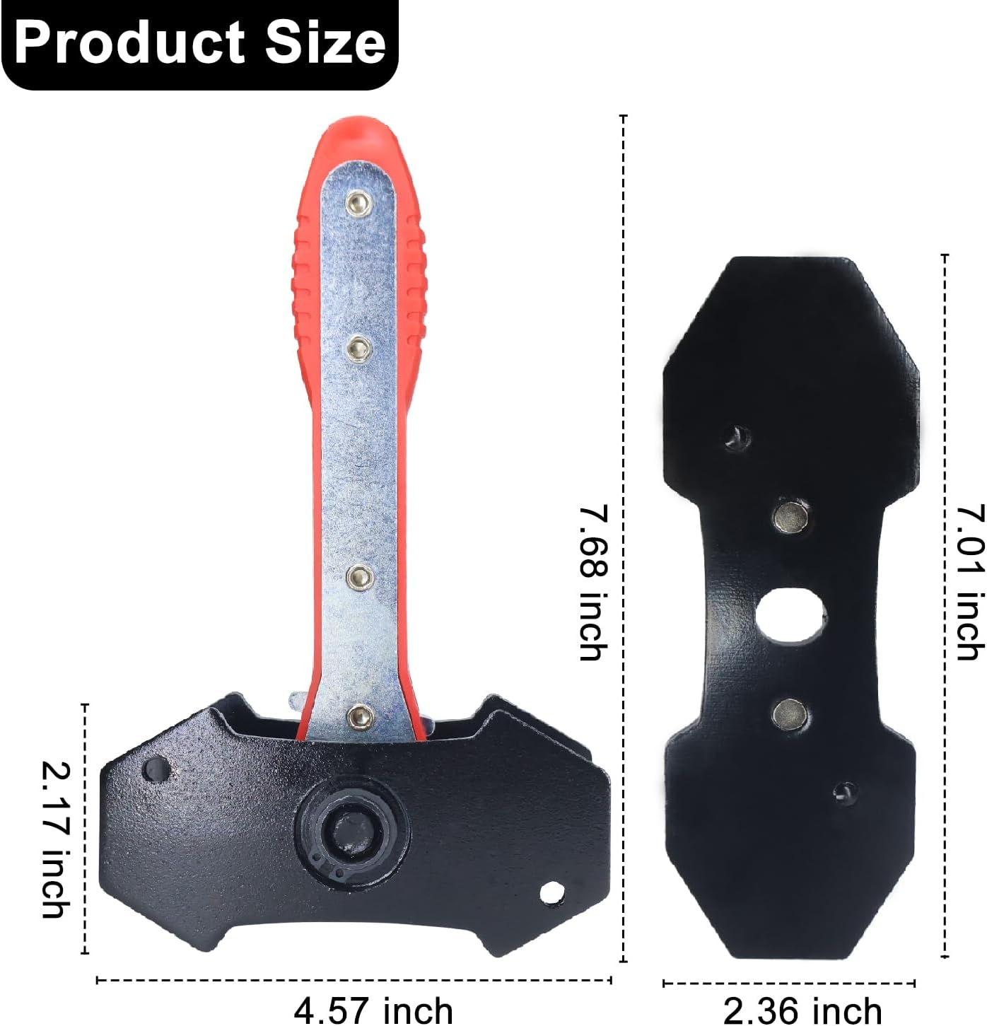 Brake Caliper Press Tool with 360 Degree Swing Ratchet, Brake Piston Compressor Tool, Brake Pad Spreader, Brake Caliper Press Ratchet with 2 Extra PCS Steel Plates Range from 1.57"-2.76", Red
