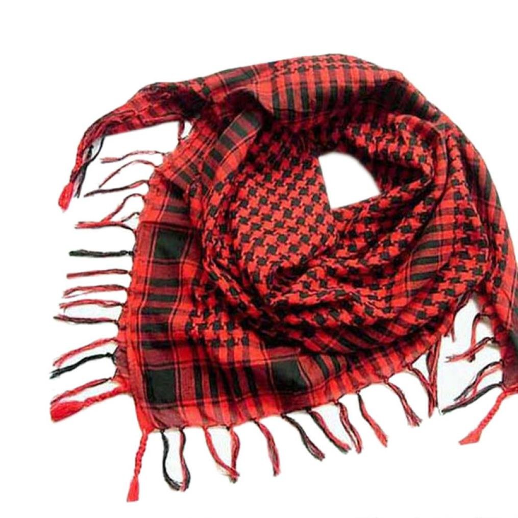 HOMEBABY Unisex Fashion Women Men Arab Shemagh Keffiyeh Palestine Scarf Shawl Wrap (Red)
