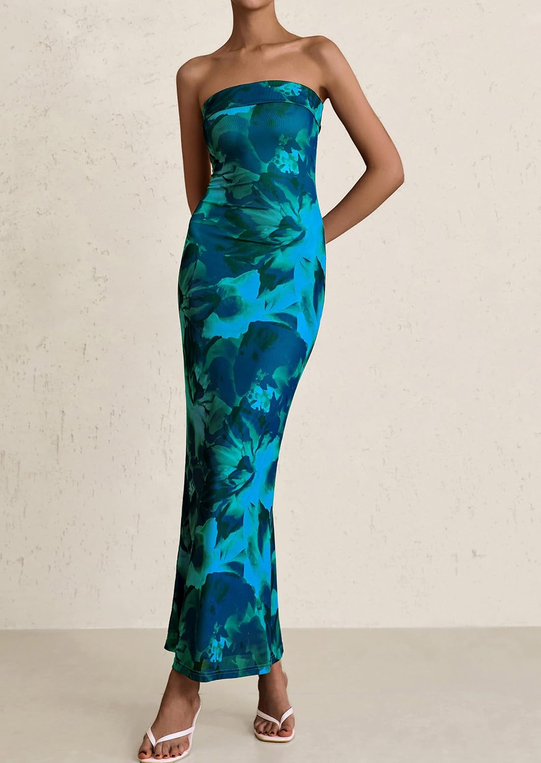 PRETTYGARDEN Womens Summer Printed Tube Maxi Dress Strapless Bodycon Sleeveless Long Beach Vacation Dresses - Image 6