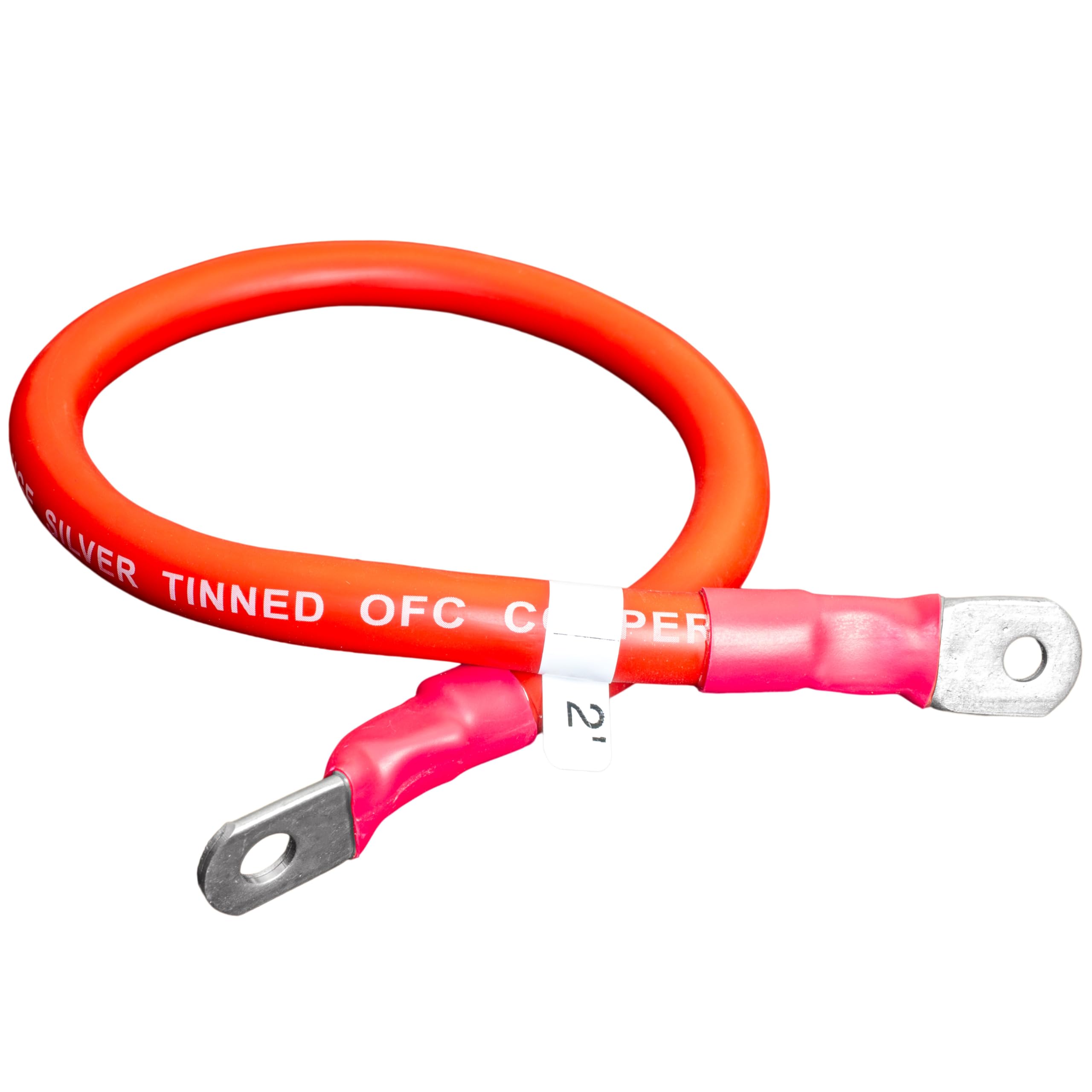 1/0 Gauge Heavy Duty tinned Copper Marine Battery Cable RED (02 ft, 3/8