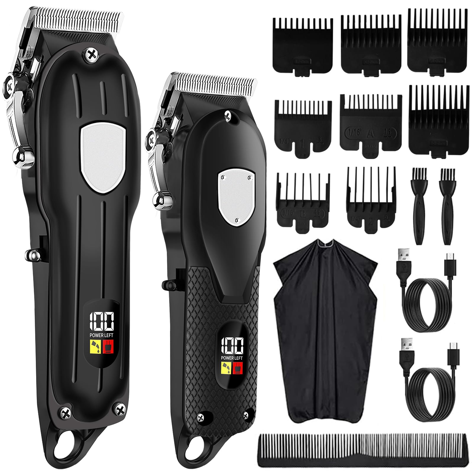 Haarschneidemaschine und Haartrimmer Herren Set, Professionelles Haarschneider Herren Wiederaufladbar, Multifunktionaler Trimmer für Haar Bart Barber Familie, Geschenke für Männer