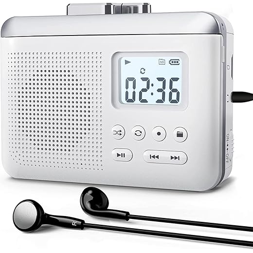 Portable Walkman Cassette Player: with 16GB SD Card Vintage Cassette Tape Player,Convert Walkman Tape Cassettes with Recorder,Built-in Microphone,Big Speaker,Earphone Jack, for Home,Park