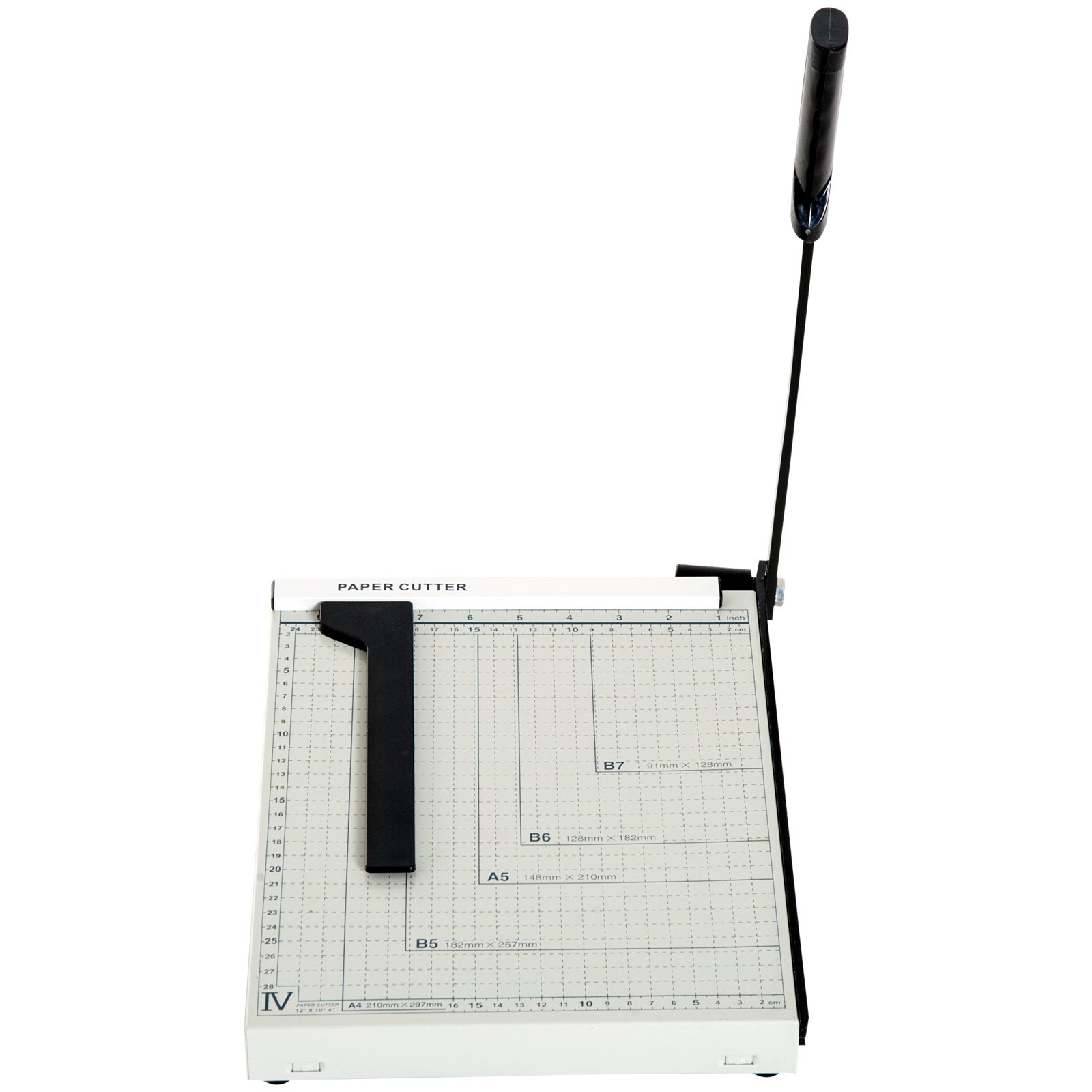 HOMCOM Cortador de Papel A4 Guillotina 12 Hojas 48x26,5x5 cm Blanco
