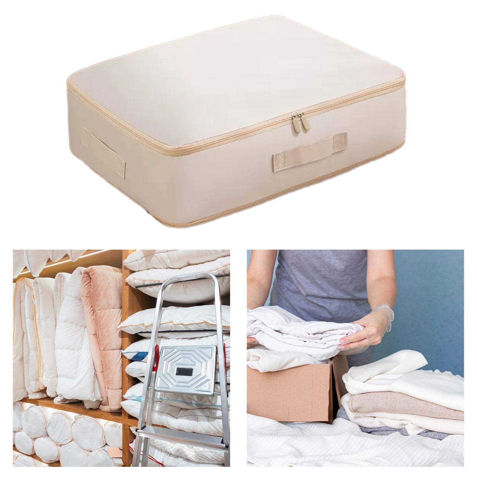 Cubo de Embalaje de Compresión Cubo de Embalaje para Maletas Organizador de Armario Bolsa Multiusos para Mudanzas, Almacenamiento de Edredones, Almoha, Rosa Claro, L