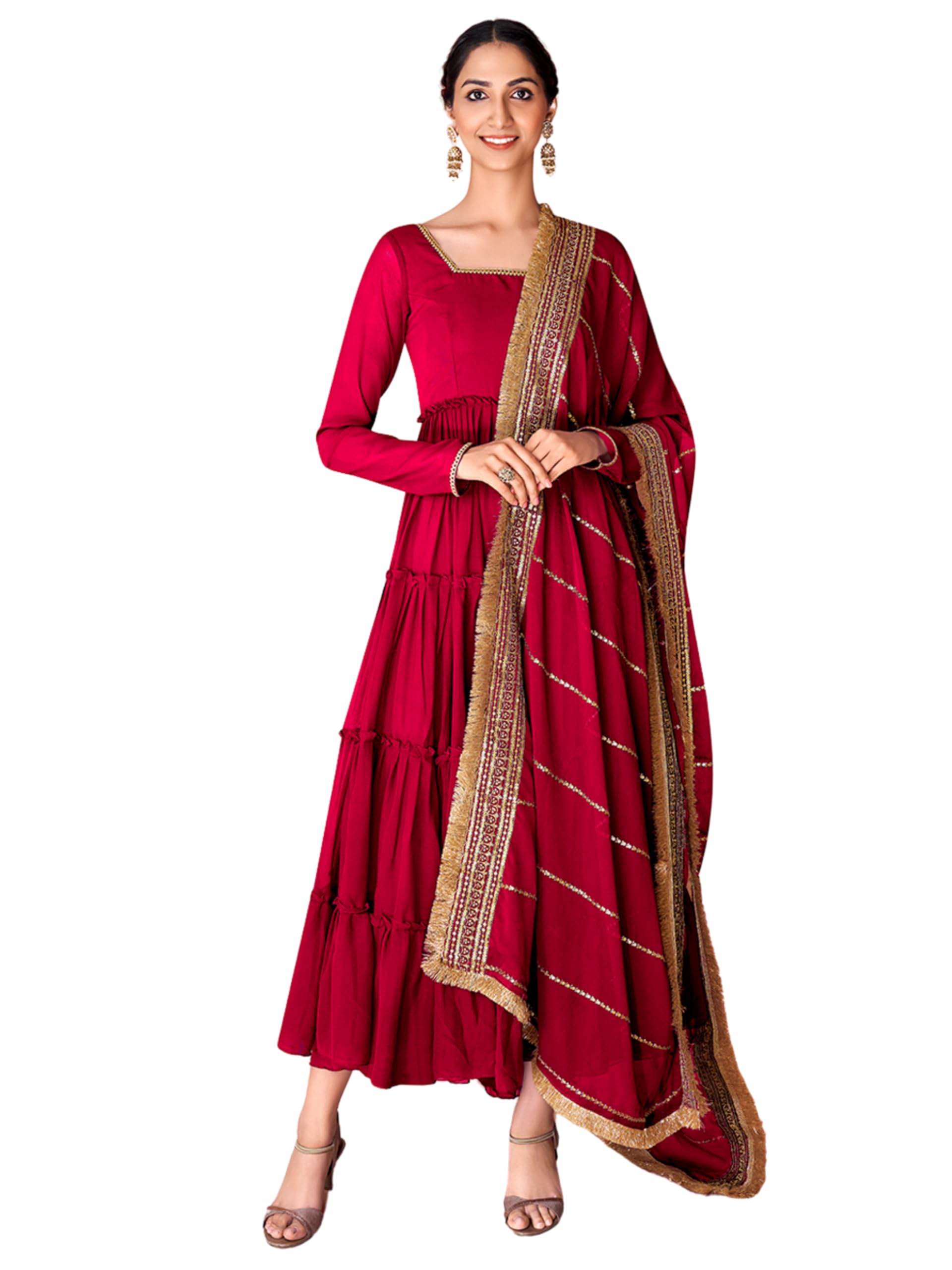 fusionic Designer Embroidered Anarkali Gown-picture-21
