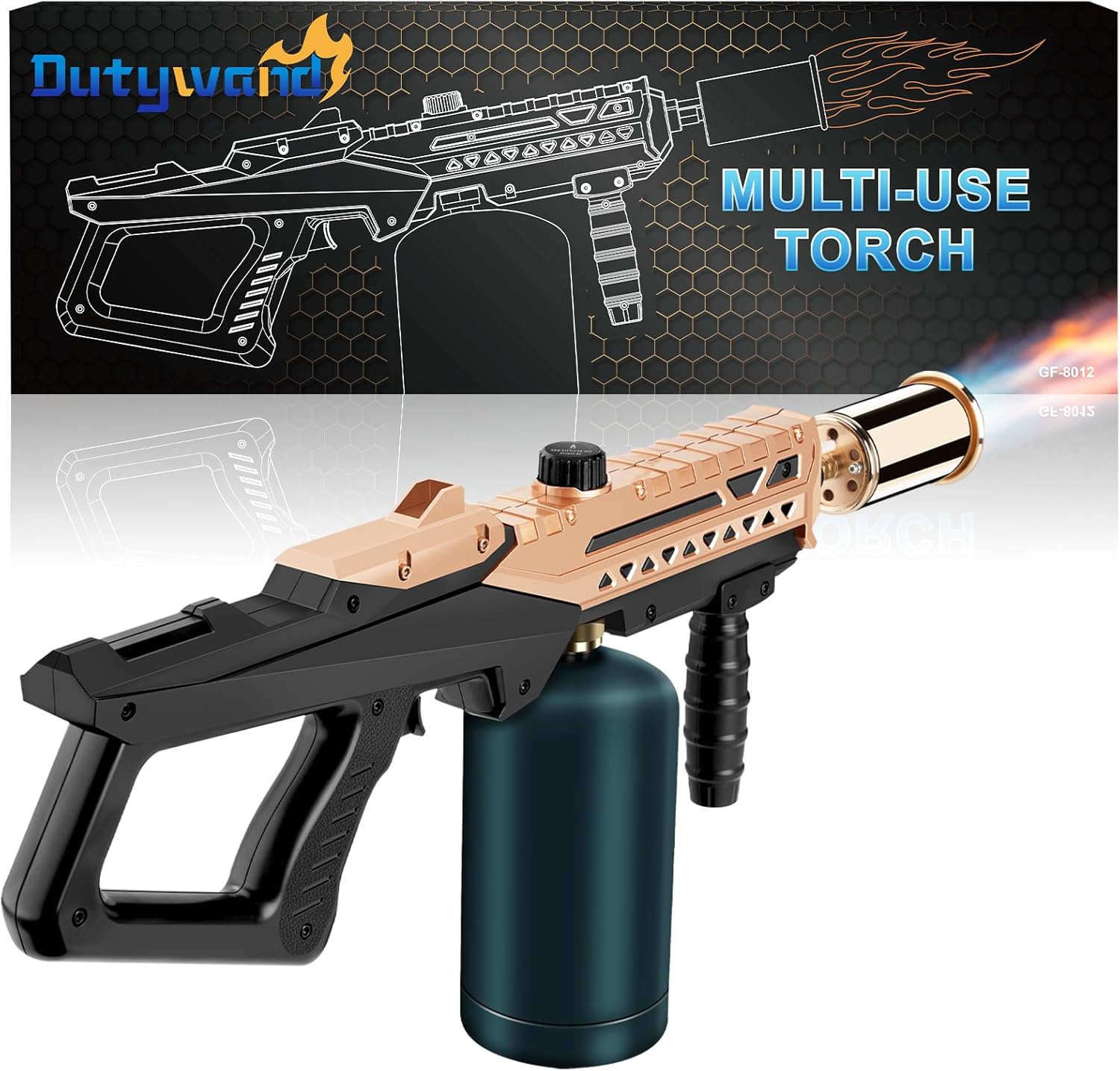 Propane Grill Torch Gun – Cooking Torch Head max. 800,000 BTUs – Culinary Torch Sous Vide – Adjustable Flamethrower for BBQ, Campfire, Charcoal Wood Grills Lighter(Tank Not Included)