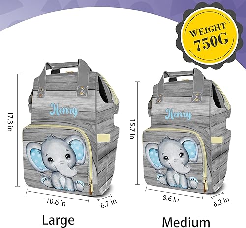 Miniatura 5 de Voltexia Bolsa de pañales personalizada con nombre, bolsa de pañales personalizada para niñas, mochila de pañales multifunción con bolsillos