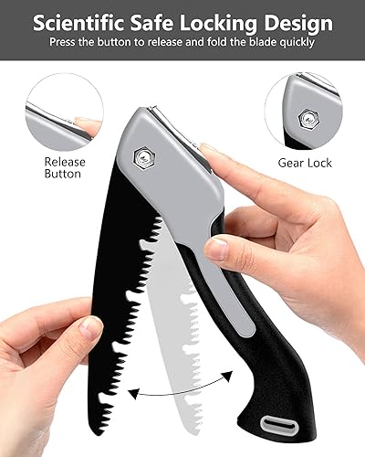 Miniatura 3 de Sierra plegable sierra de podar a mano con hoja de acero SK5 resistente de 10 pulgadas diseño ergonómico de mango antideslizante ideal para camping