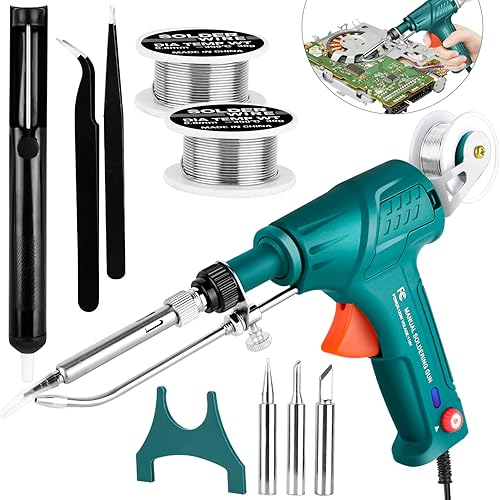 Kit de pistola de soldar, juego de soldador multifunción de temperatura ajustable de 120 W, kit de soldador para reparación de soldadura electrónica