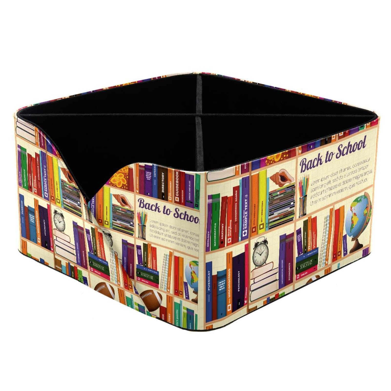 KengjuTesu Bookshelf Desktop Organizer Pen Holder, Rectangular Pencil Cup for Office, Study and Makeup Stations