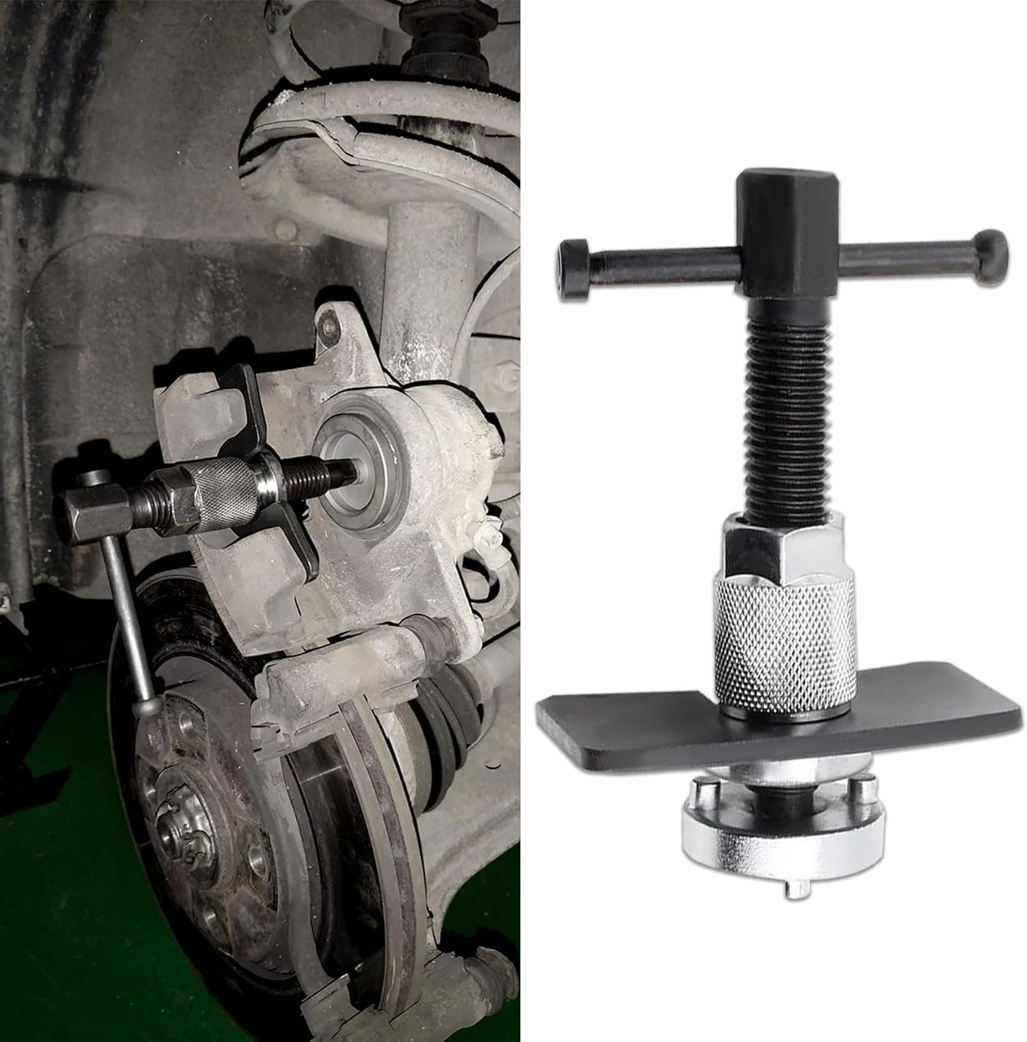 Brake Caliper Piston Rewind Tool, Brake Caliper Compression Tool, Right Handle Set Brake Caliper Wind Back Tool, Universal Car Accessories Car Rear Brake Pad Wind Back Tool for Disk Brake Pad