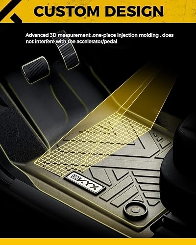 Miniatura 3 de KYX - Juego de tapetes para auto de goma de elastómero termoplástico, para fila delantera y trasera, sin olor, antideslizantes y aptos para todo