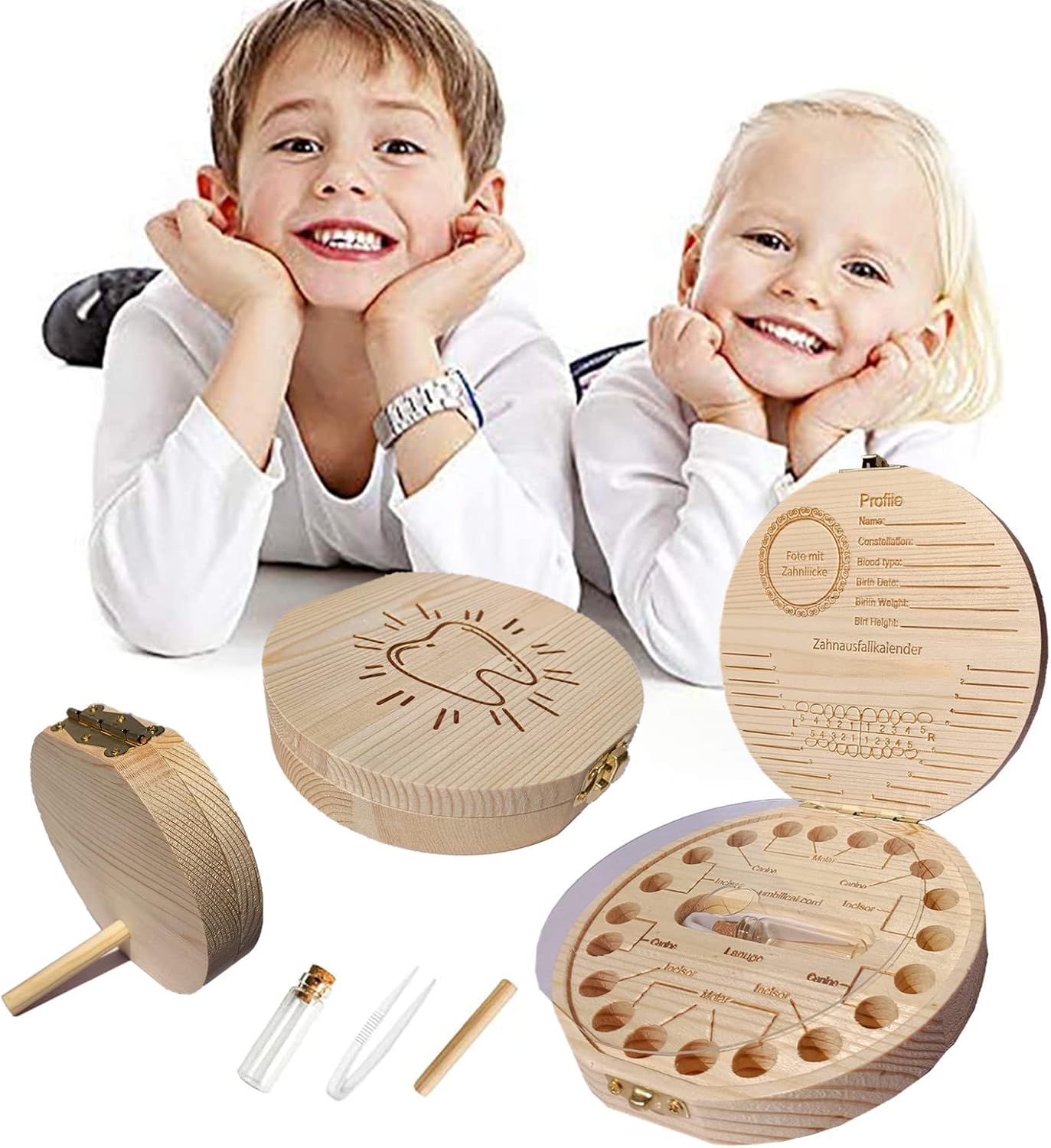 Baby Tooth Keepsake Box,Tooth Fairy Box,Wooden Tooth Box