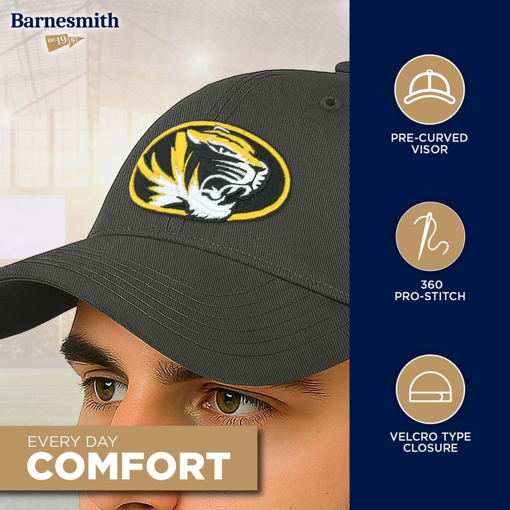 Barnesmith NCAA Adjustable Hat Unisex Adult Relaxed Fit, 100% Cotton, Spirit Logo, One Size Fits All