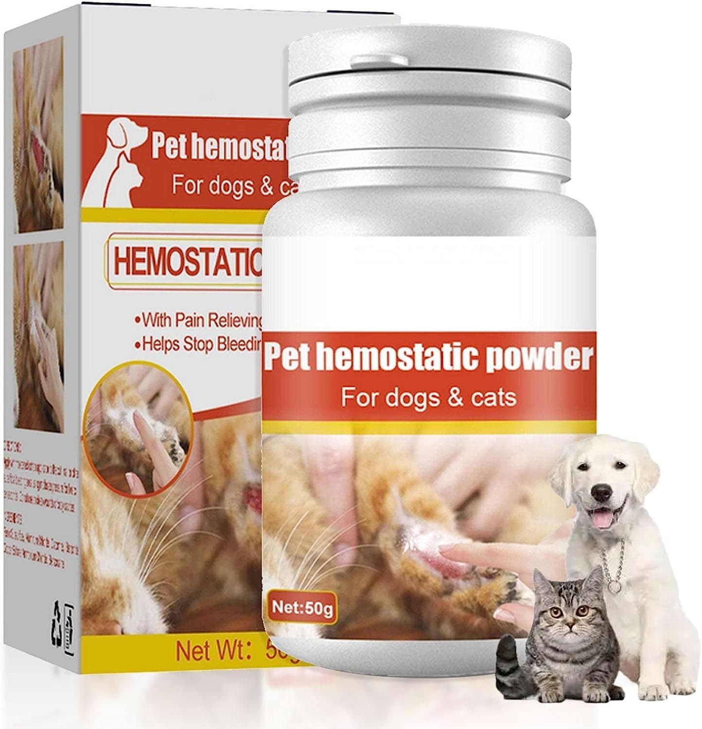 Blood Stopper for Dogs - Stop Styptic Powder, Pet Wound Healing Powder, Clotting Powder for Dogs, Cat And Dog Nail Blood Stopper, 50ml (2 Pcs)