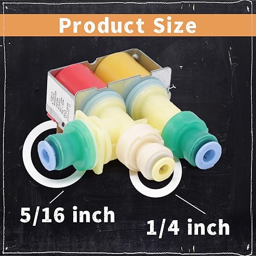 Miniatura 6 de W10341320 Válvula de entrada de agua compatible con Whirlpool Fridge, 1937969 Reemplazo de válvula de agua secundaria dual PS11753250 WPW10341320