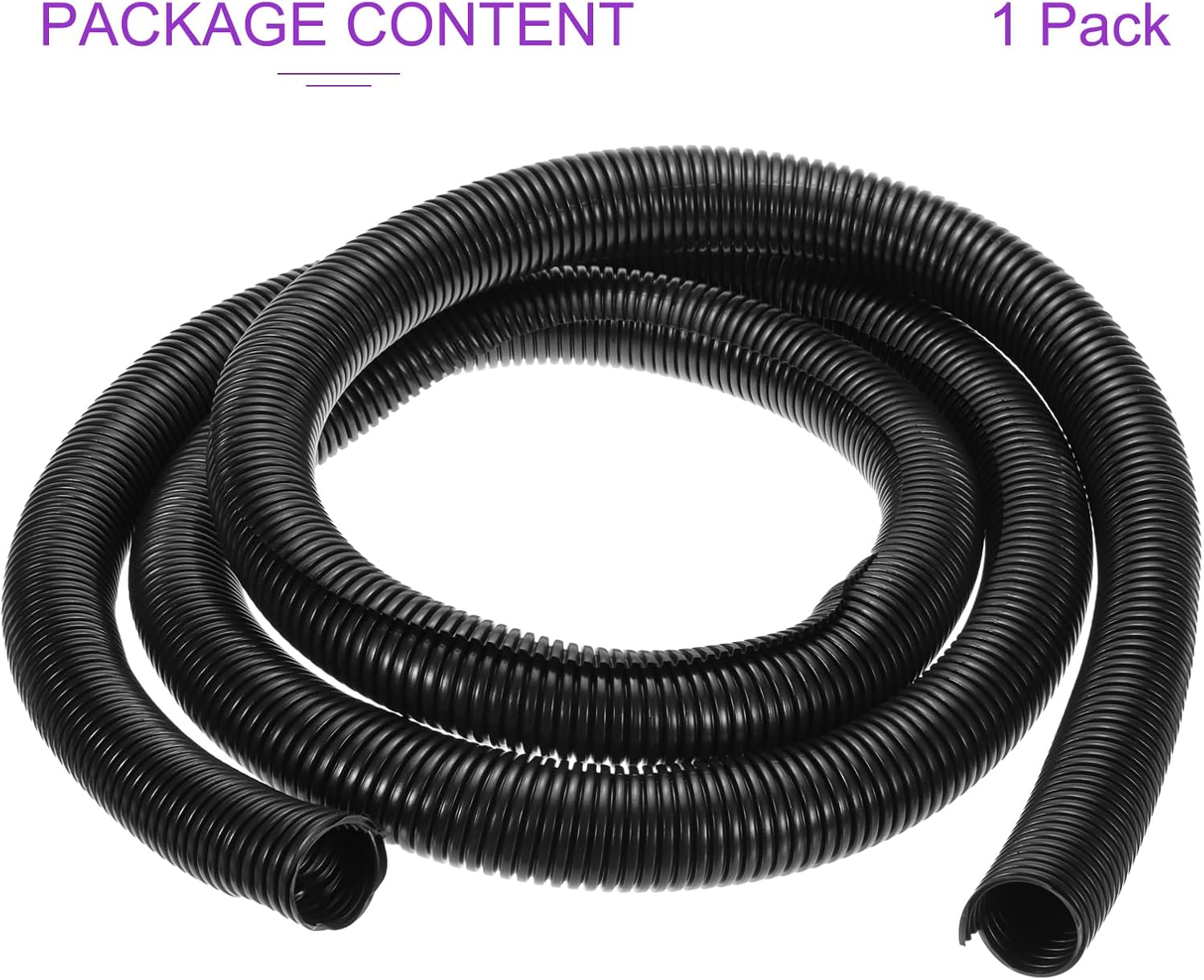 DMiotech 10ft Wire Loom Split Tubing 1 1/2 Inch(38 Mm) ID, Cord Protectors from Pet Flexible Conduit Cable Management for Office, Home, Garden, Black
