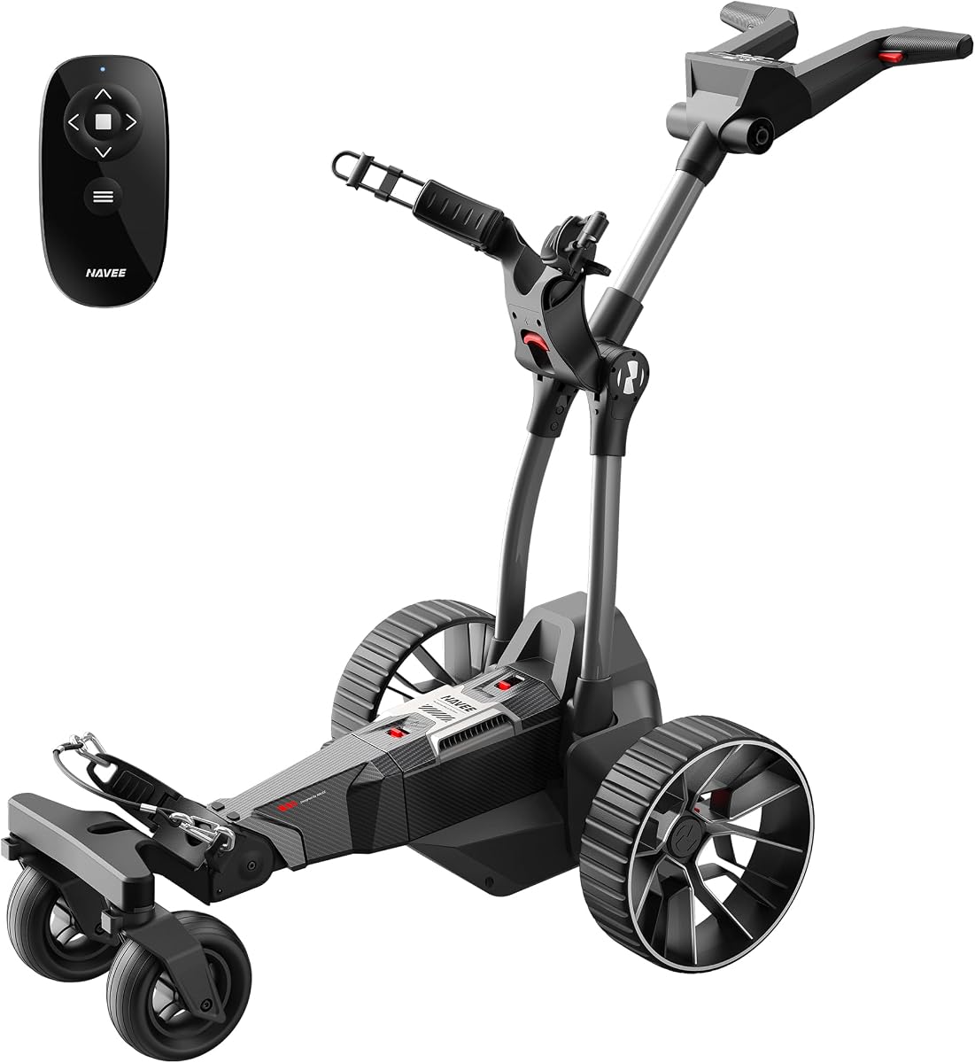 Carro de golf eléctrico Birdie 3X y 3, Sígueme automático (solo 3X), control remoto, duración de la batería de 36 orificios, asistencia eléctrica inteligente, ruedas todoterreno, carrito de golf eléctrico súper compacto