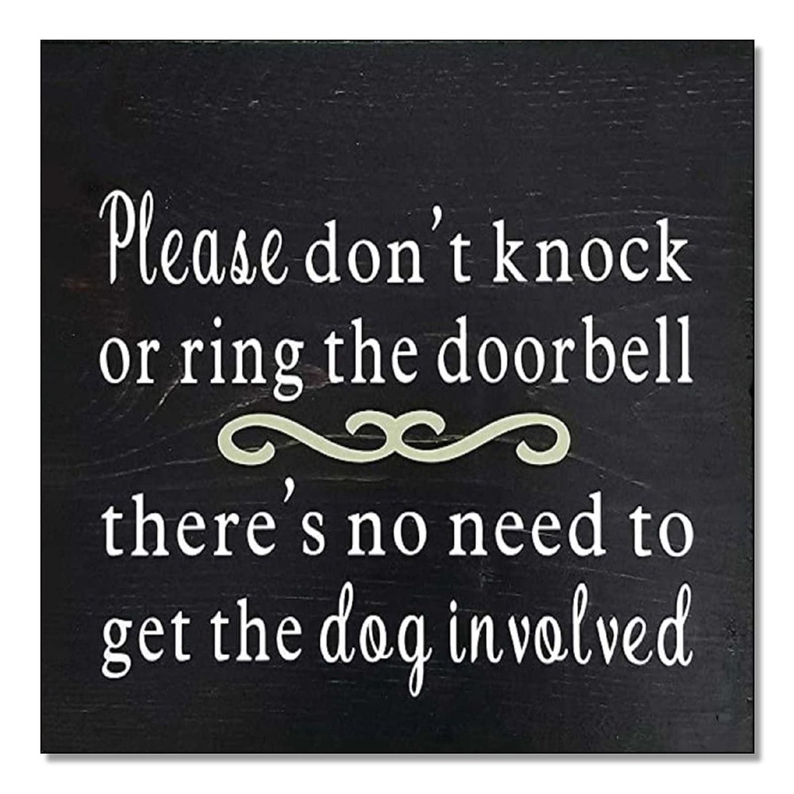 Please Don't Knock Or Ring The Doorbell - Wood Sign - Protective Dog Sign - Sleeping Baby Sign - No Soliciting Sign - Do Not Disturb Sign,Rustic Wooden Plaque Wall Art Sign 12
