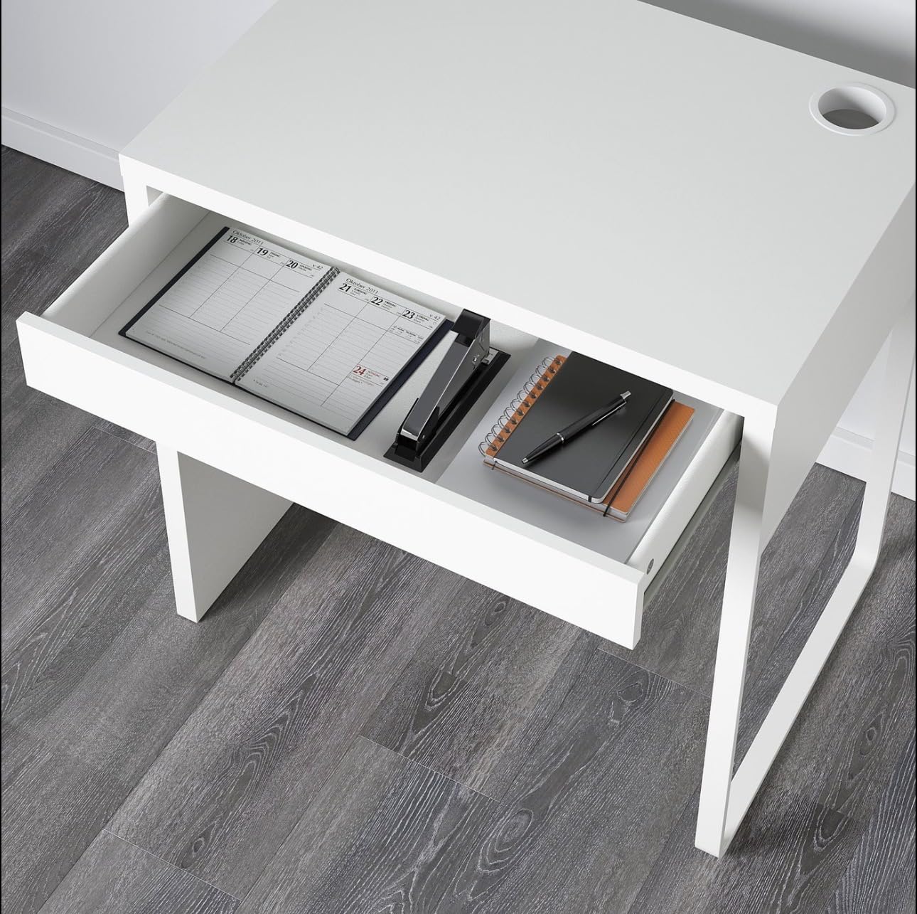 Ikea Biurko Mikrofonowe, Białe-73 X 50 cm
