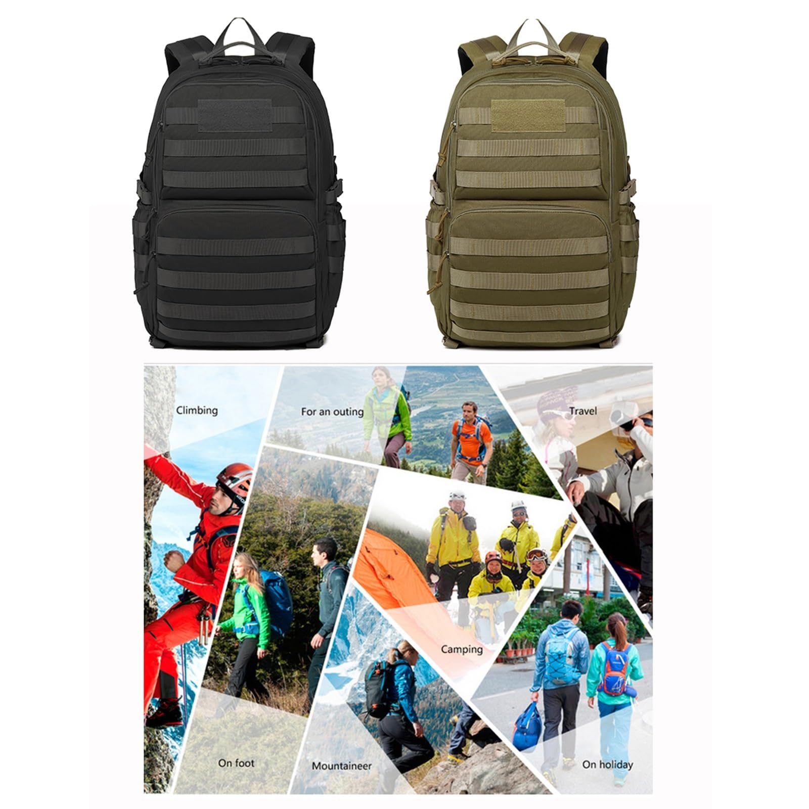 Praktyczny Plecak Męski, Wodoodporny Plecak Turystyczny Outdoor 35l Military Tactical Camping, Oddychająca Torba Sportowa Na Laptopa, Do Trekkingu, Pieszych Wędrówek, Podróży, Kempingu(Brown)
