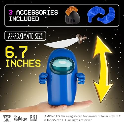 Miniatura 8 de P.M.I. Figura de acción de Among Us, uno de los cuatro coleccionables de 6.7 pulgadas de alto, juguetes Among Us y mini juguetes jugables, sombrero