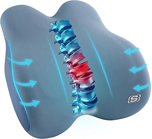 Miniatura 13 de Skechers Almohada lumbar de espuma viscoelástica, almohada de apoyo lumbar para oficina, silla, alivio del dolor de espalda baja, almohada lumbar