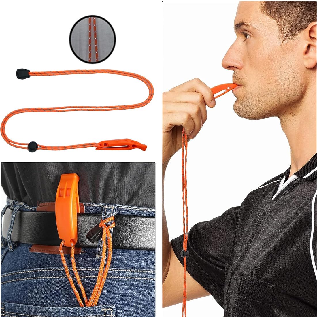 Sifflet Survie 2PCS Sifflet De Secours Avec Cordon, Sifflet De Survie, Sifflet Securité Randonnée, Sifflet Ton Sifflet Anti Agression