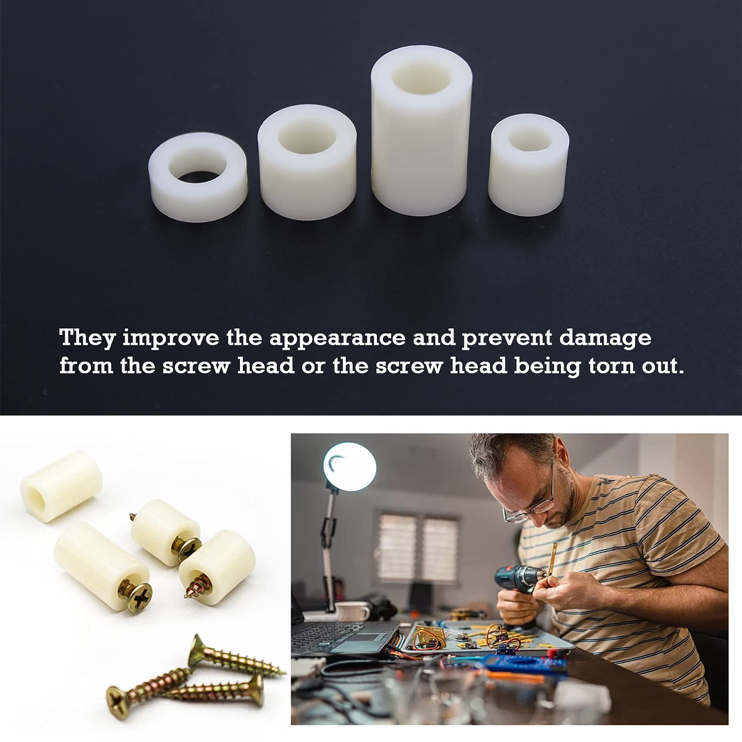 Enkotrade - 25 Manicotti Distanziali Per M6, 15 X 6,3 X 12,5 Mm - Foto 3