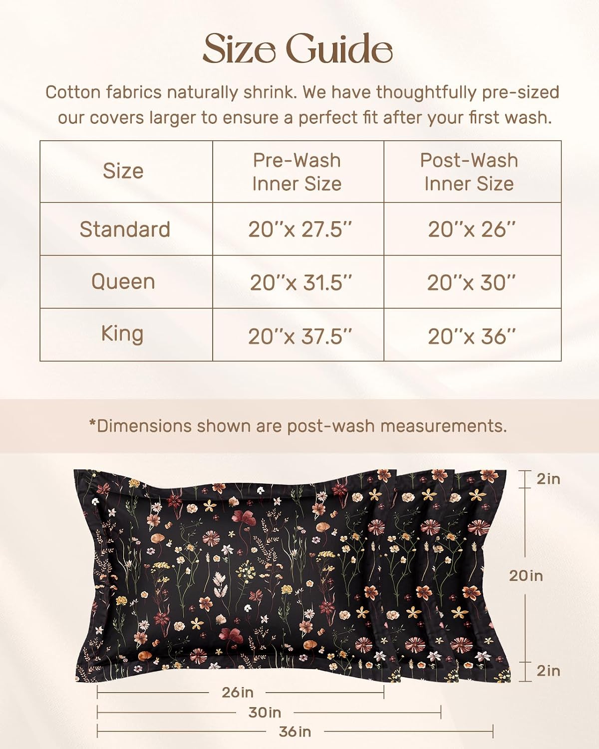 Miss Adola Cotton Sateen Pillowcases Standard Size 2 Pack, Vintage Floral